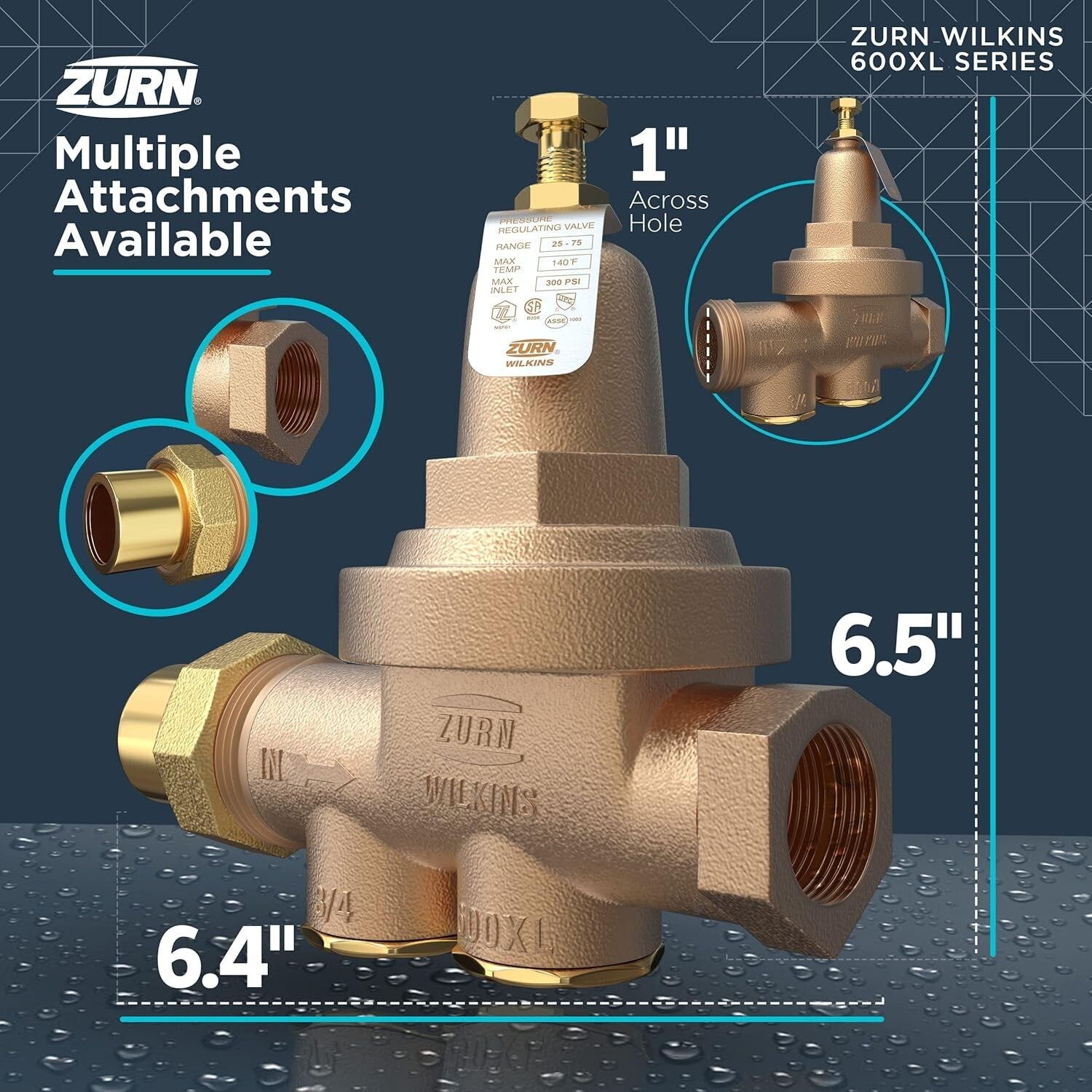 1" 600XL Pressure Reducing Valve - Optimized for Residential & Commercial Use