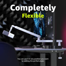 Load image into Gallery viewer, LIZARD WHITE Adjustable Microphone Boom Arm with Cable Management 360° Swivel