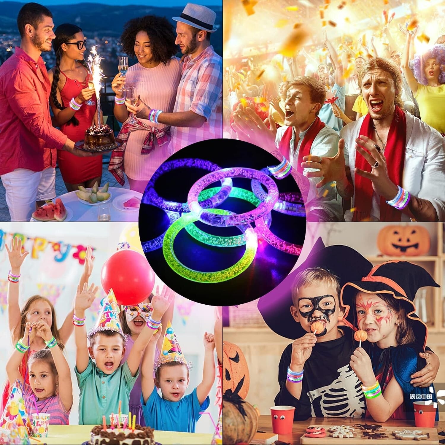 Eye-Catching 90PCS LED Glow Bracelets - The Ultimate Party Favors for All Ages