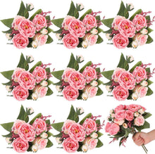 Load image into Gallery viewer, Lush 8 Bundles of Realistic Peonies - Enhance Any Spring Decor Effortlessly