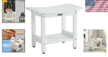 Load image into Gallery viewer, Waterproof Foldable Shower Bench with Storage Shelf &amp; Handles - 550 lbs Capacity