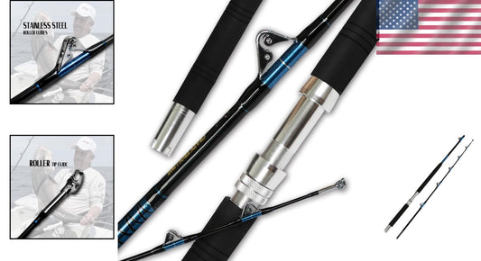 7.5 Feet Glass Graphite Fishing Rod with Stainless Steel Roller Guides