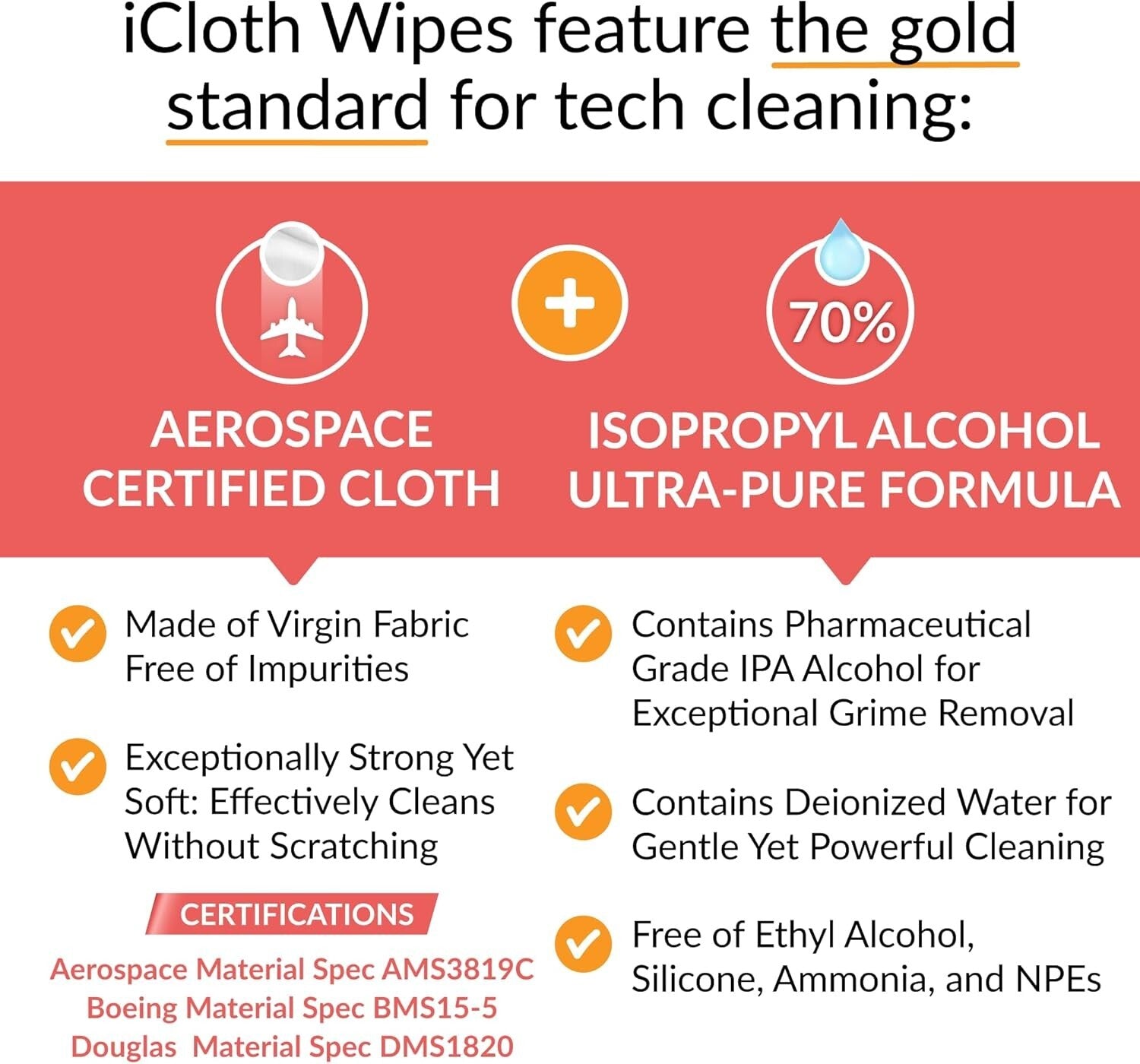 Crystal Clear Electronics Wipes - 100 Fast-Drying, Lint-Free Sheets for Devices
