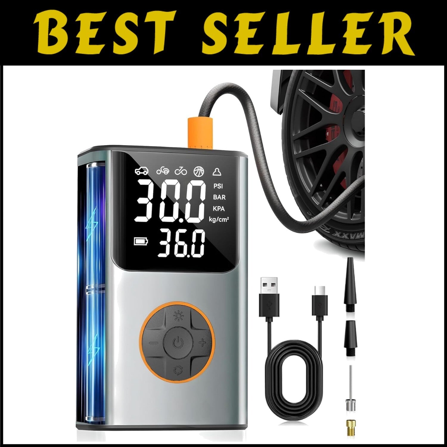 Essential 150PSI Air Compressor - Multi-Use for Tires, Balls & Emergency Needs