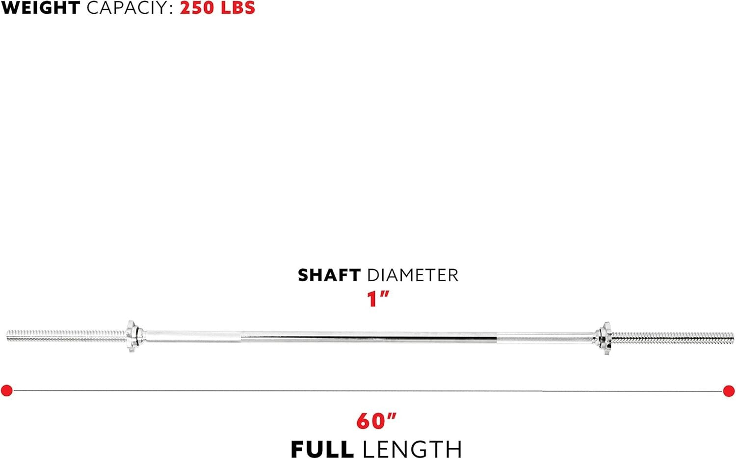 Alloy Steel 60-Inch Barbell with Threaded Grip for Weightlifting Excellence