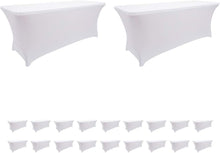 Load image into Gallery viewer, White Spandex 6ft Table Covers - 20pcs, Modern Style for Weddings and Events