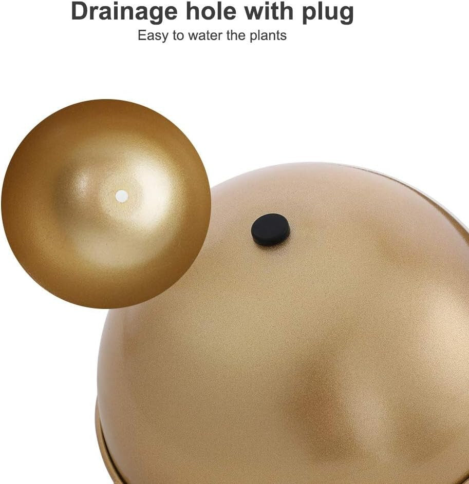 Elegant 10-Inch Gold Hanging Plant Pot - Perfect for Mid Century Modern Decor