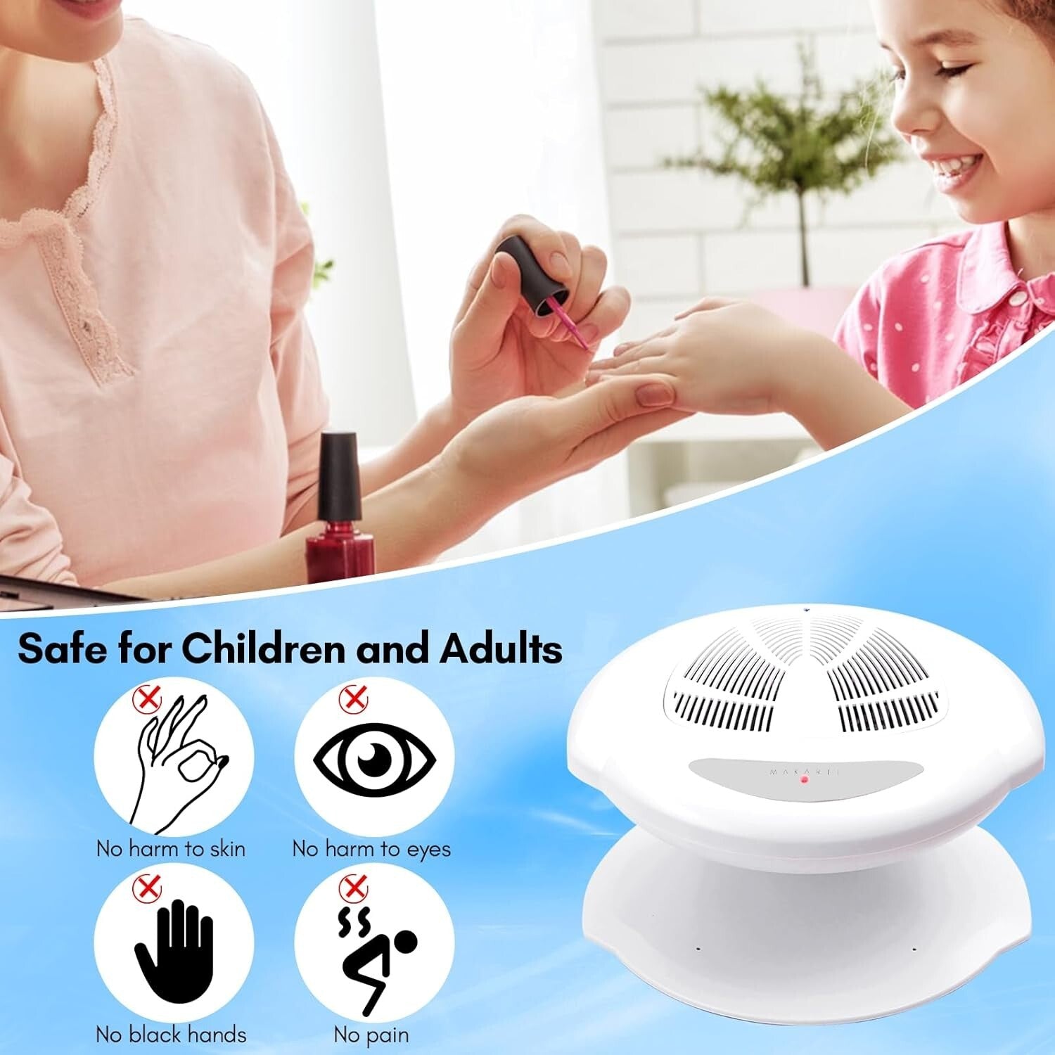 400W Air Nail Dryer with Automatic Sensor - Warm & Cool Options for Home & Salon