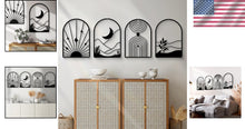Load image into Gallery viewer, Stylish Abstract Metal Wall Art Set - 17 x 12 Inches for Living &amp; Study Rooms