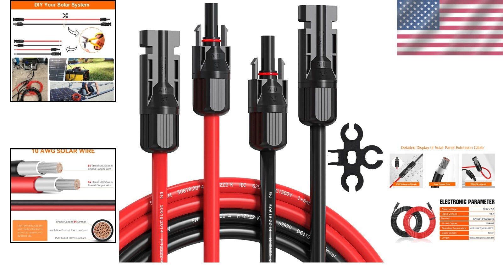 Upgrade Your Energy Setup with 60ft 10AWG Solar Cable for RVs, Boats, and More