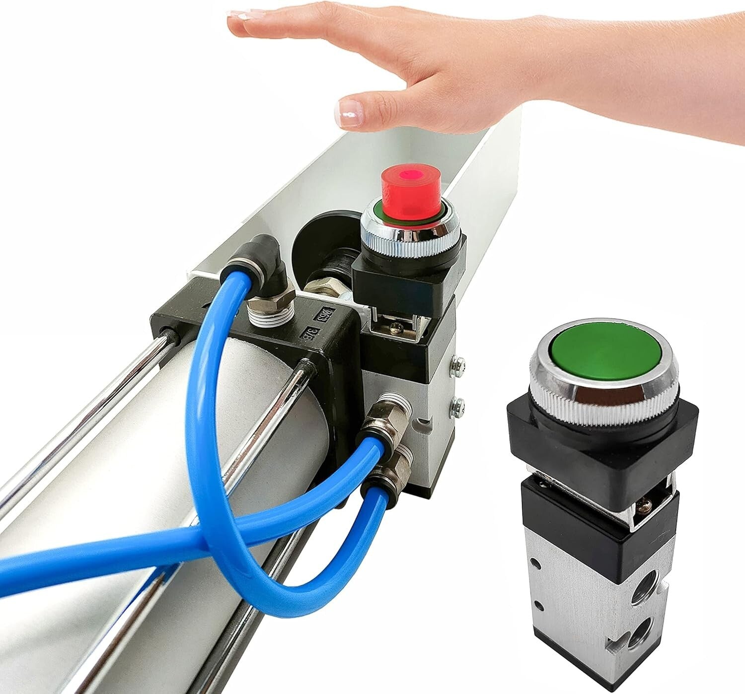 Heavy Duty Aluminum Can Crusher - Pneumatic Air Cylinder for 12 & 16 oz Cans