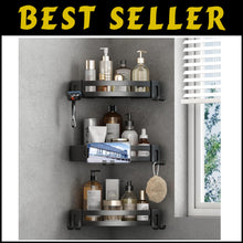Load image into Gallery viewer, Multifunctional Rustproof Shower Caddy with Hooks - 3-Pack Corner Shelves