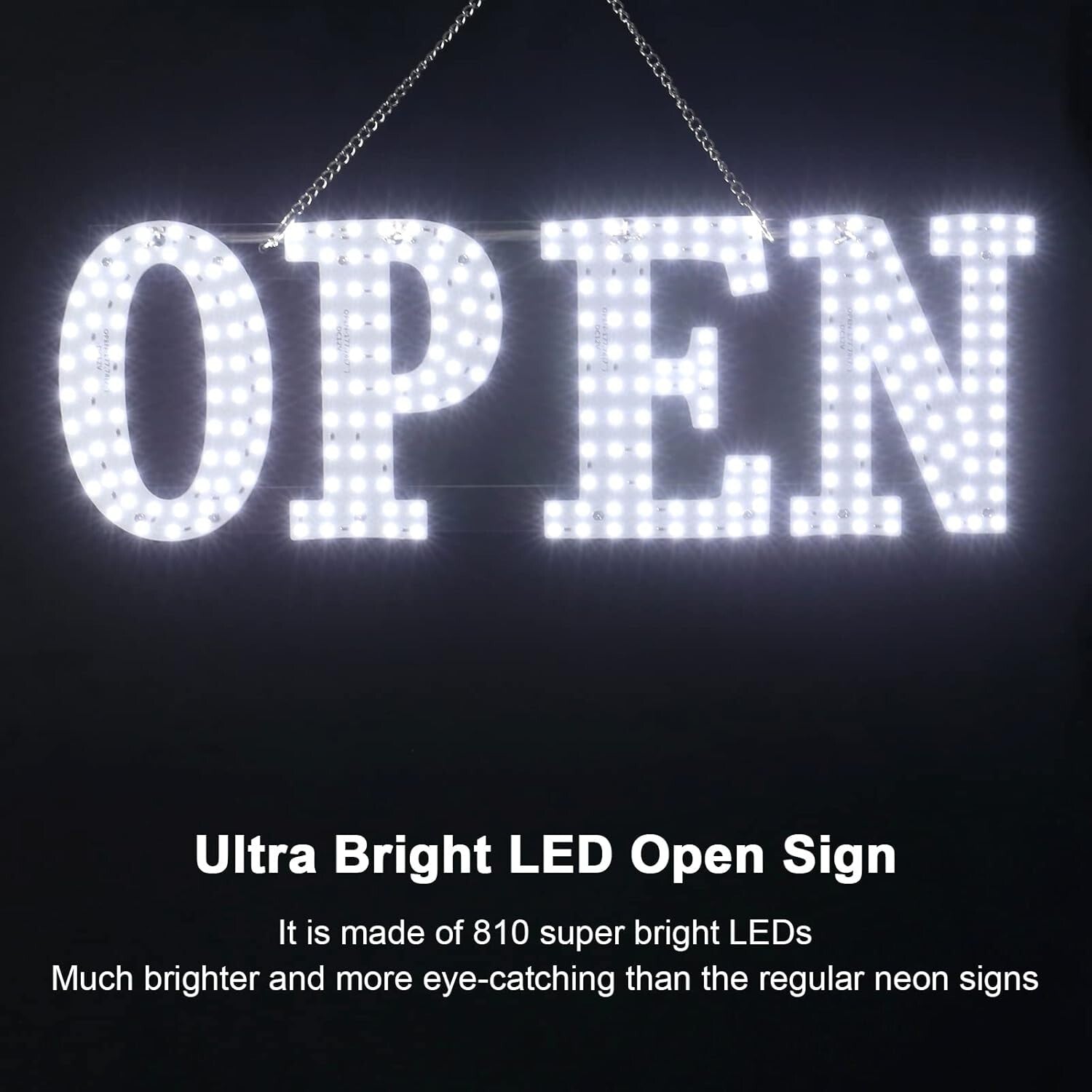 High Visibility LED Open Sign 40" x 14" - Ideal for Shops, Offices & Restaurants