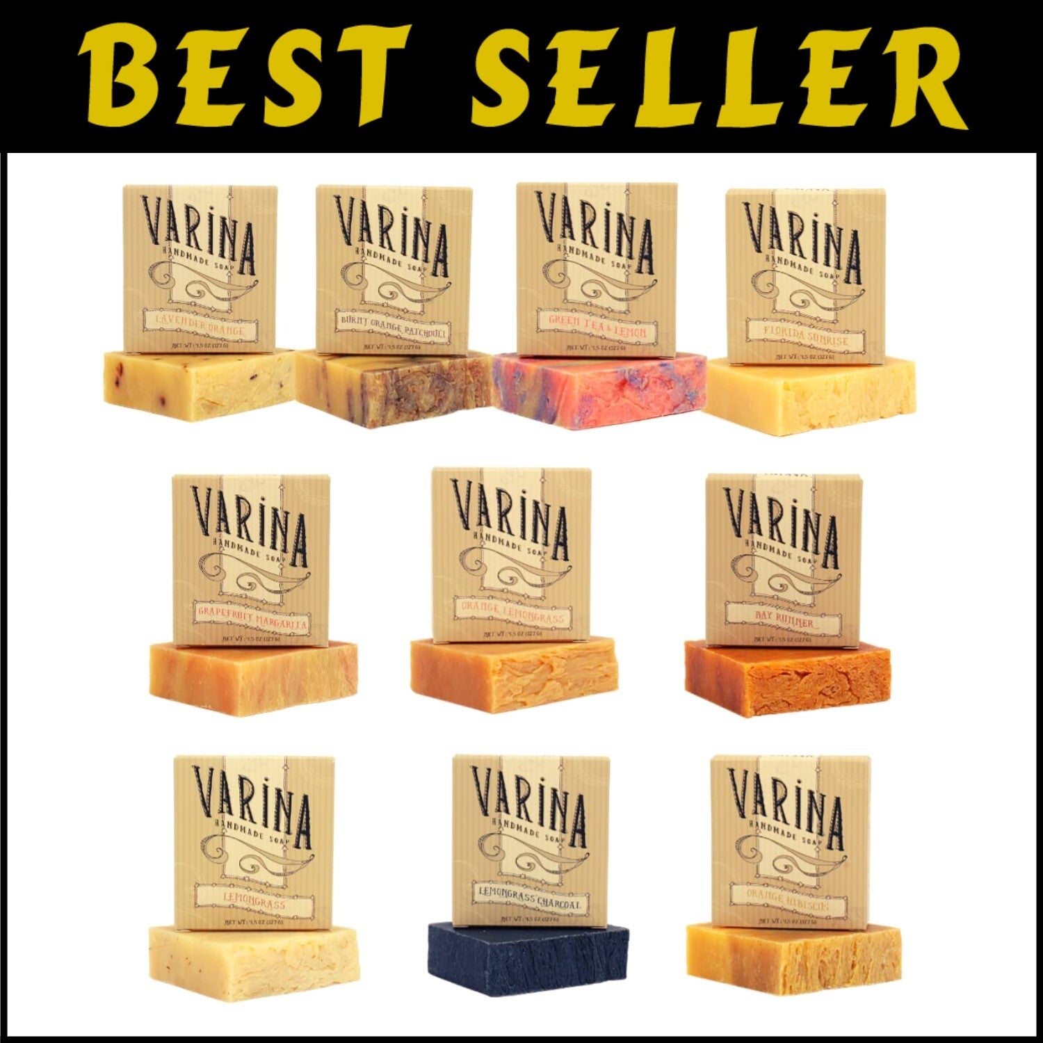 Natural Citrus Variety Bar Soap - Handmade & Gentle for Sensitive Skin - 10 Pack