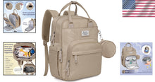 Load image into Gallery viewer, Stylish Waterproof Diaper Bag Backpack with Insulated Bottle Holders, Clay