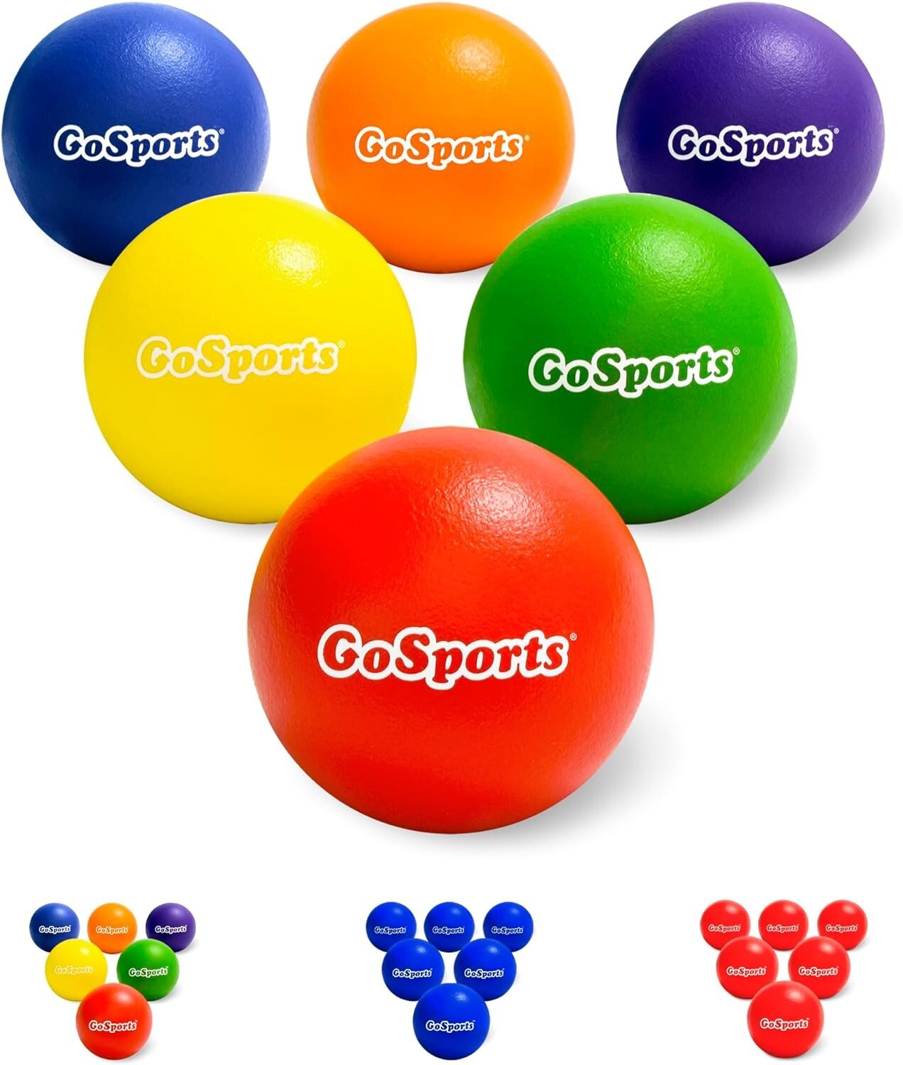 Kids 6-Pack No-Sting Foam Dodgeballs with Carry Bag - Fun Indoor/Outdoor Play