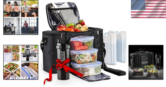 Premium Insulated Lunch Box Set with 3 BPA-Free Containers – Ideal for On-the-Go