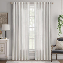Load image into Gallery viewer, Chic Light Filtering Curtains 84" Long, Farmhouse Striped Design - 2 Panel Set