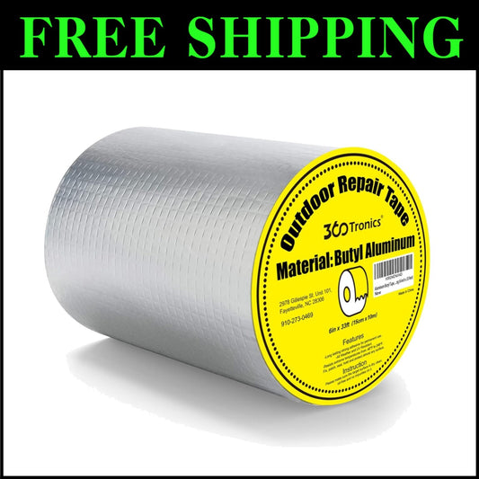 Strong Self-Adhesive Aluminum Tape for Metal Roof & Boat Leak Repair - 6"W