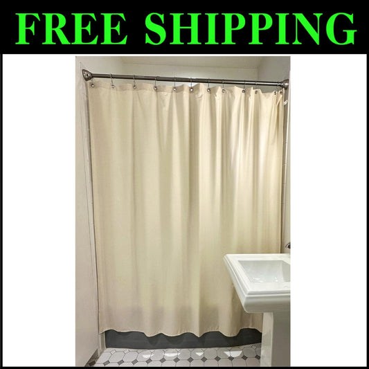 American-Made Cotton Shower Curtain Natural | 70" x 74" Perfect for Any Bathroom