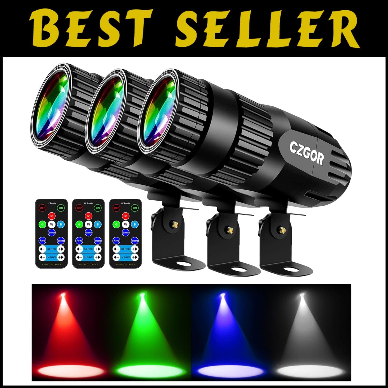 Versatile 3-Pack LED Pinspot Lights with Remote for Brilliant Event Illumination