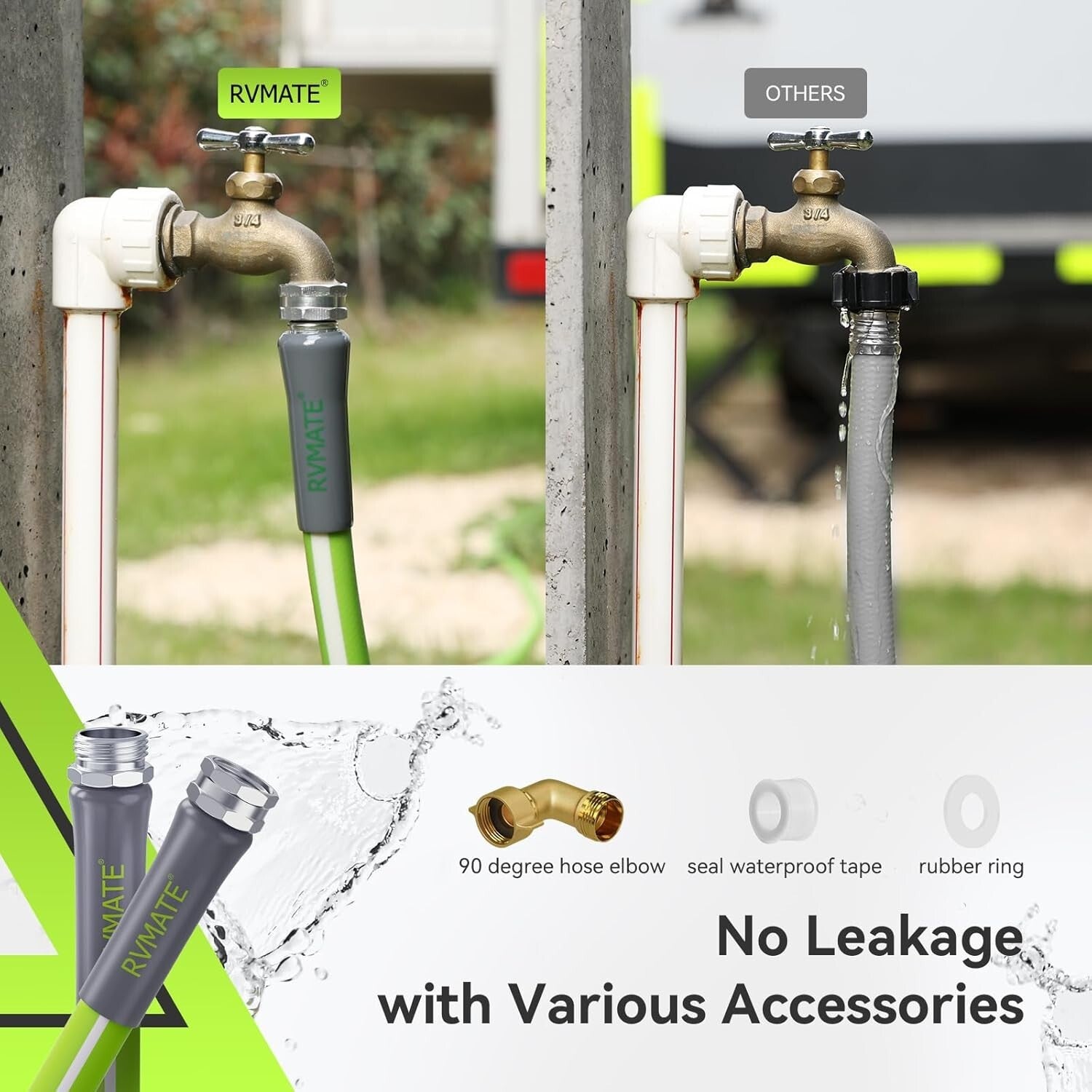 Flexible & Leak-Free 100FT RV Water Hose - Ideal for Camping & Gardening