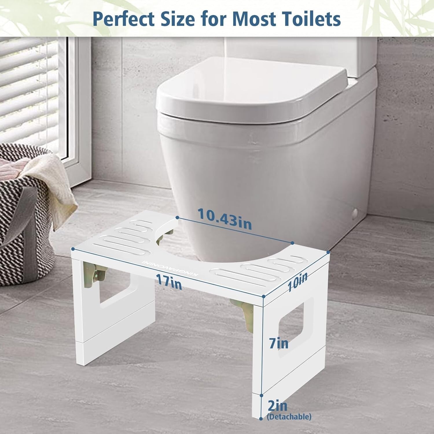 Foldable Poop Stool - Premium Bamboo with Non-Slip Surface - 400 lbs Capacity