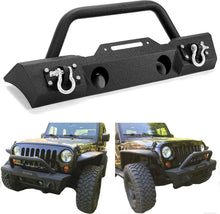 Load image into Gallery viewer, Premium Stubby Front Bumper with Integrated Fog Light for Jeep Wrangler Models