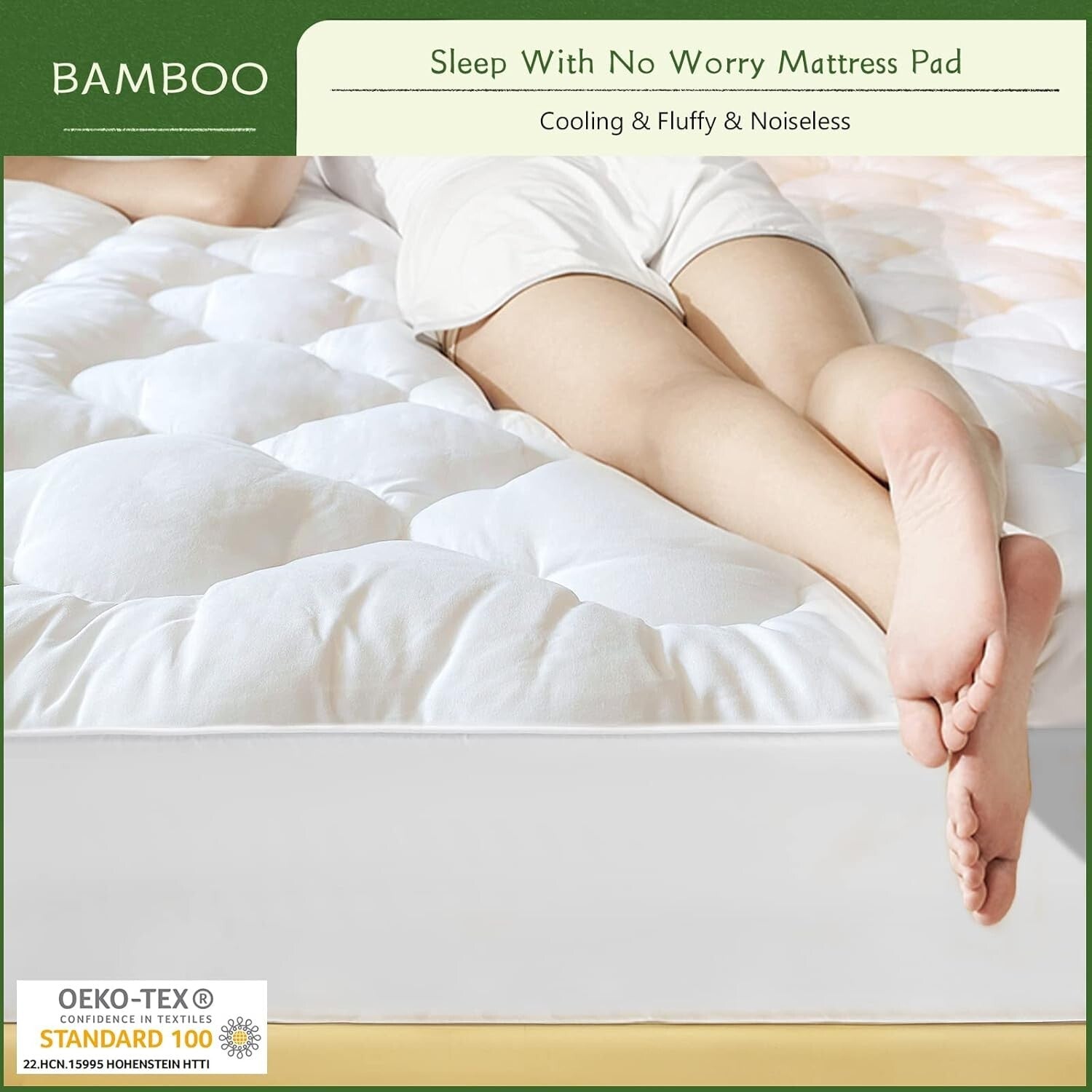 Extra Thick Quilted Twin Mattress Pad - Cooling & Breathable with 360 Protection
