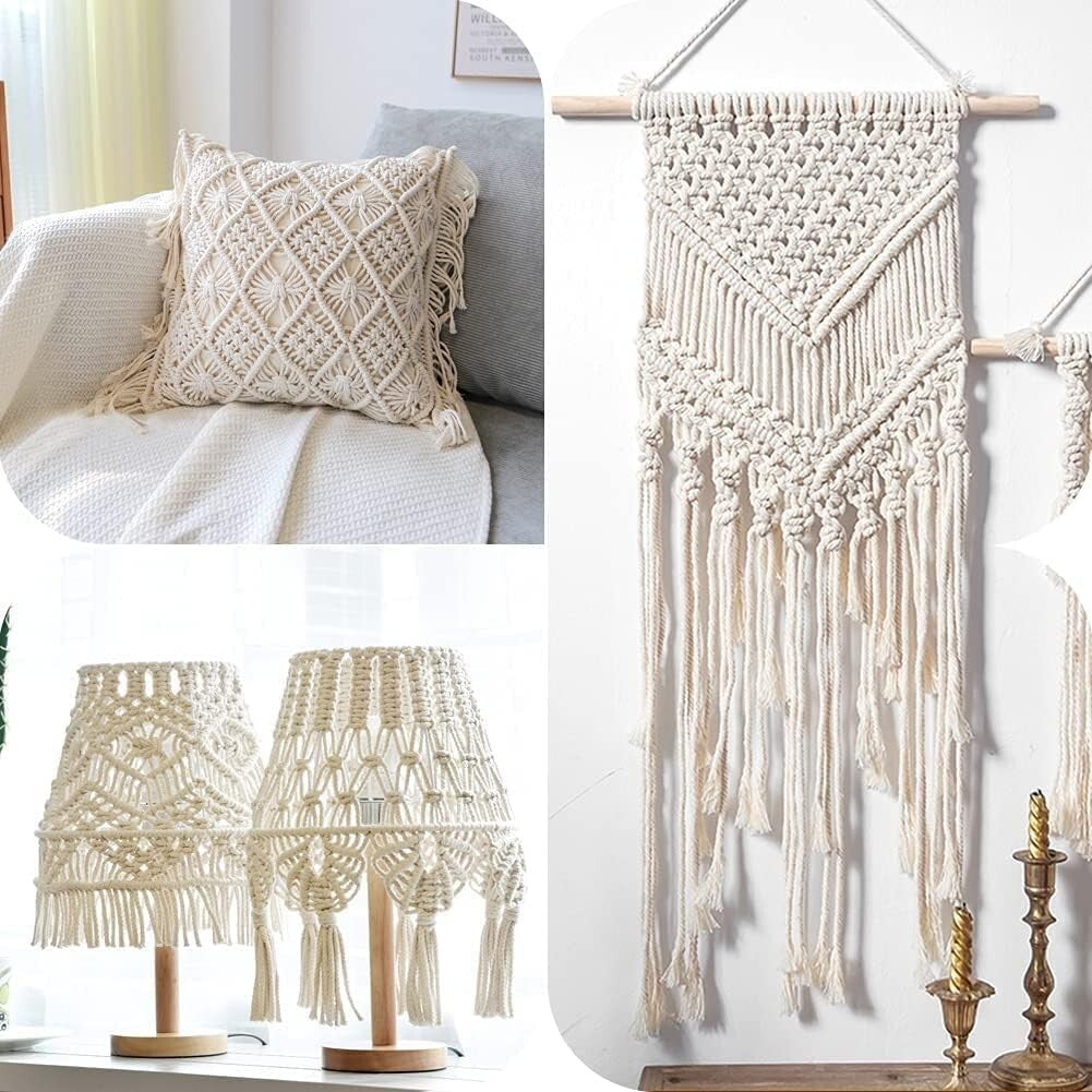 Versatile 1 Inch Thick Cotton Craft Rope - 100 Feet for Indoor & Outdoor Use