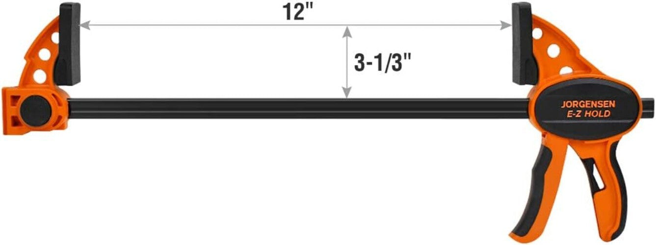 Expandable 2-Pack 12-Inch Ratchet Clamps – One-Handed Operation for Efficiency