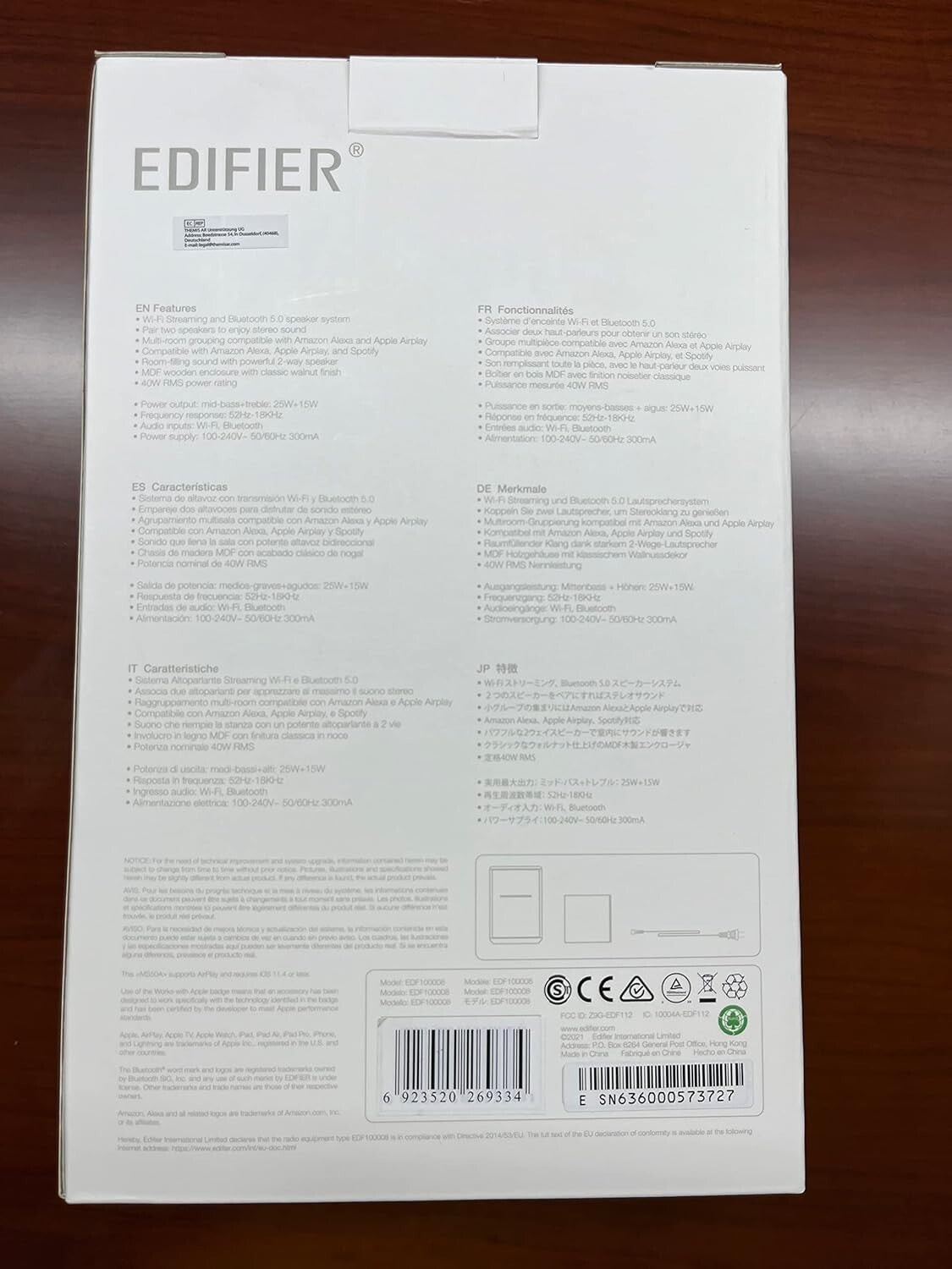 Elegant 40W Wi-Fi Smart Speaker with Stereo Playback - Privacy Microphone Free