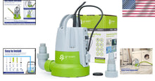 Load image into Gallery viewer, Effortless Water Removal: Green 1/3HP Submersible Pump with Automatic Function