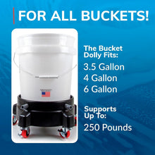 Load image into Gallery viewer, Heavy-Duty Bucket Dolly with Wheels for Effortless Cleaning – 250 lbs Capacity