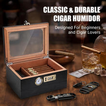 Load image into Gallery viewer, Professional Cigar Humidor with Combination Lock &amp; Storage Drawer - Gift Ready