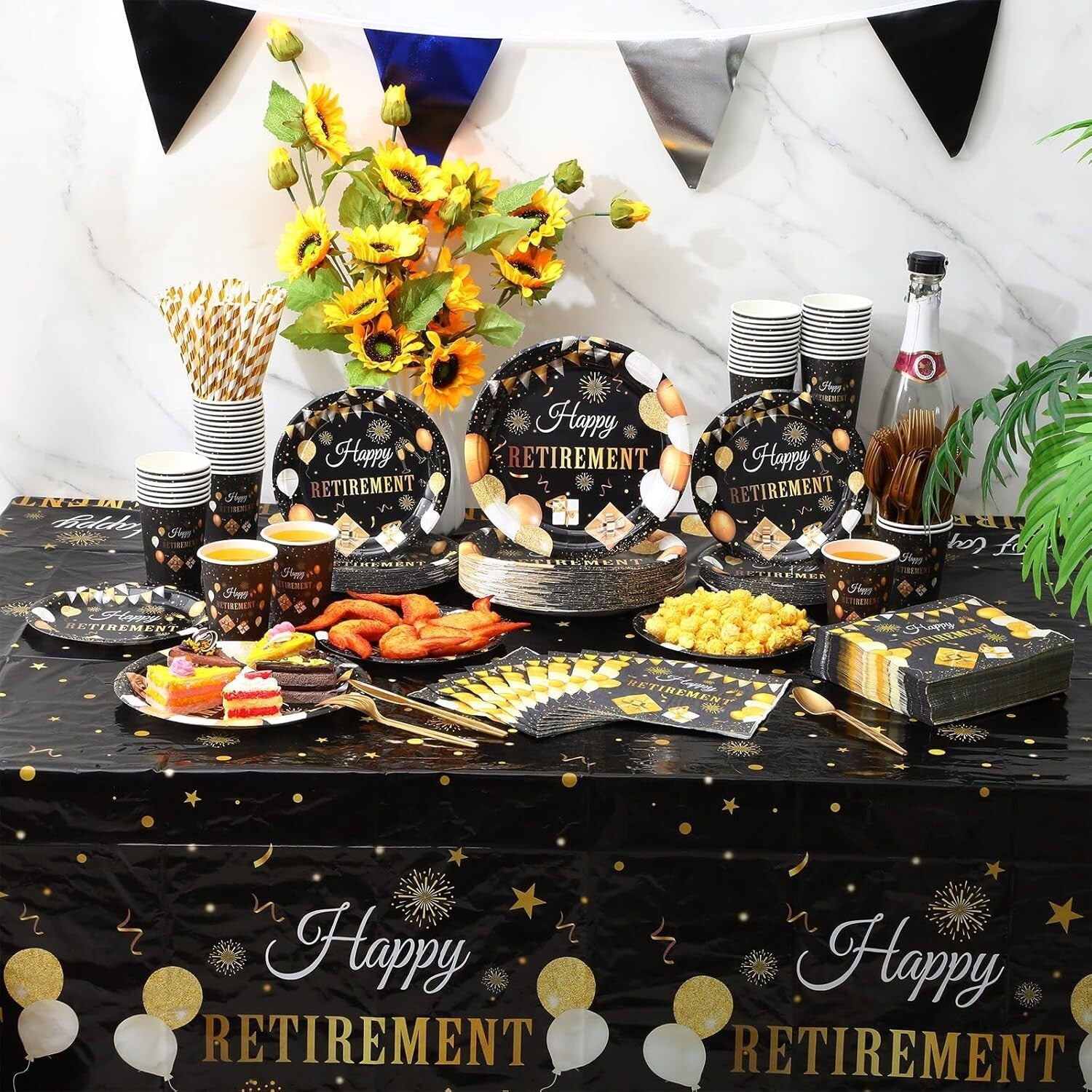 Durable 452 Pcs Elegant Retirement Party Tableware - Ideal for Any Celebration