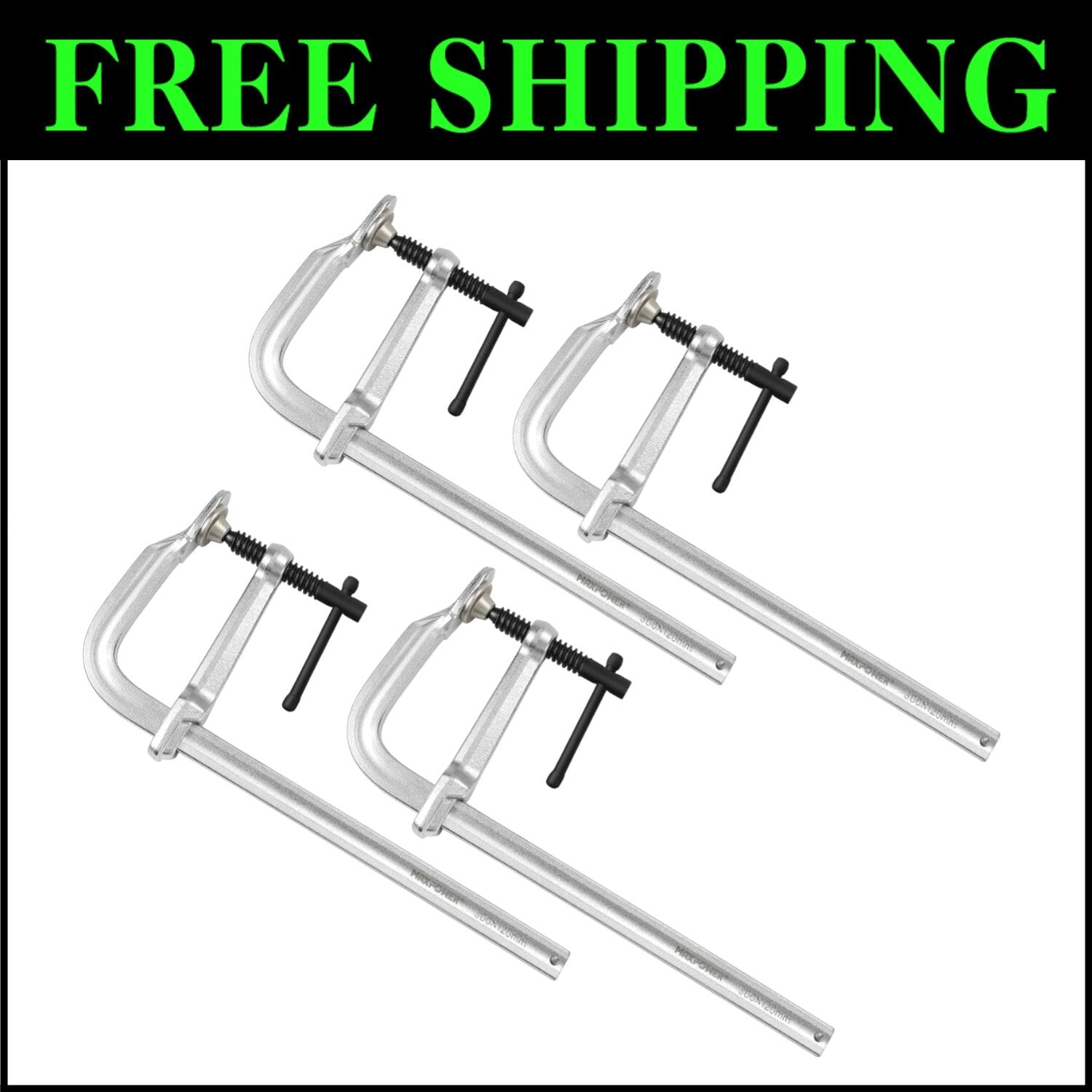 12-Inch Forged Steel F Clamps with 4-3/4-Inch Throat Depth - Reliable & Durable