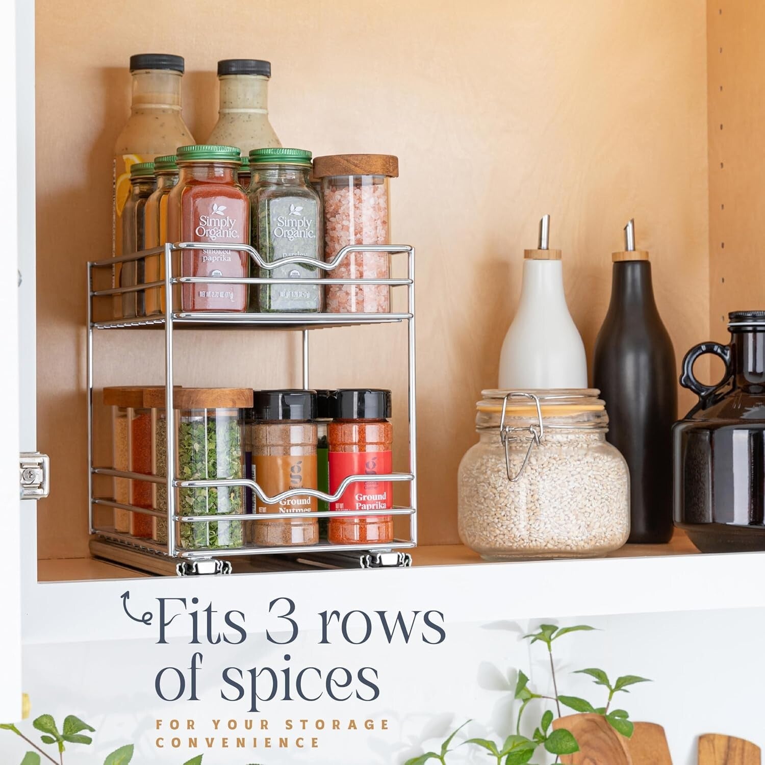 Organize Spices Effortlessly with Heavy-Duty Pull-Out Rack, Lifetime Limited