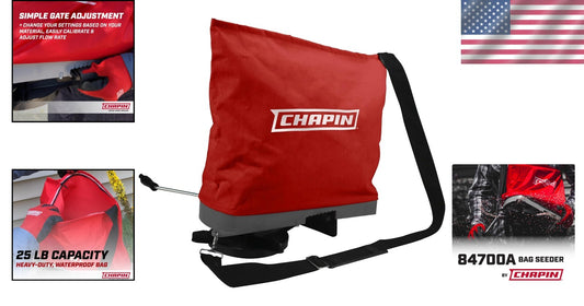 Chapin 25 lb Heavy Duty Waterproof Seed Spreader with Adjustable Shoulder Strap