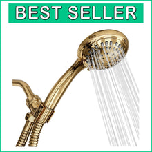 Load image into Gallery viewer, Spa-Like Experience: 4.5" Polished Brass Handheld Showerhead with 6 Spray Modes