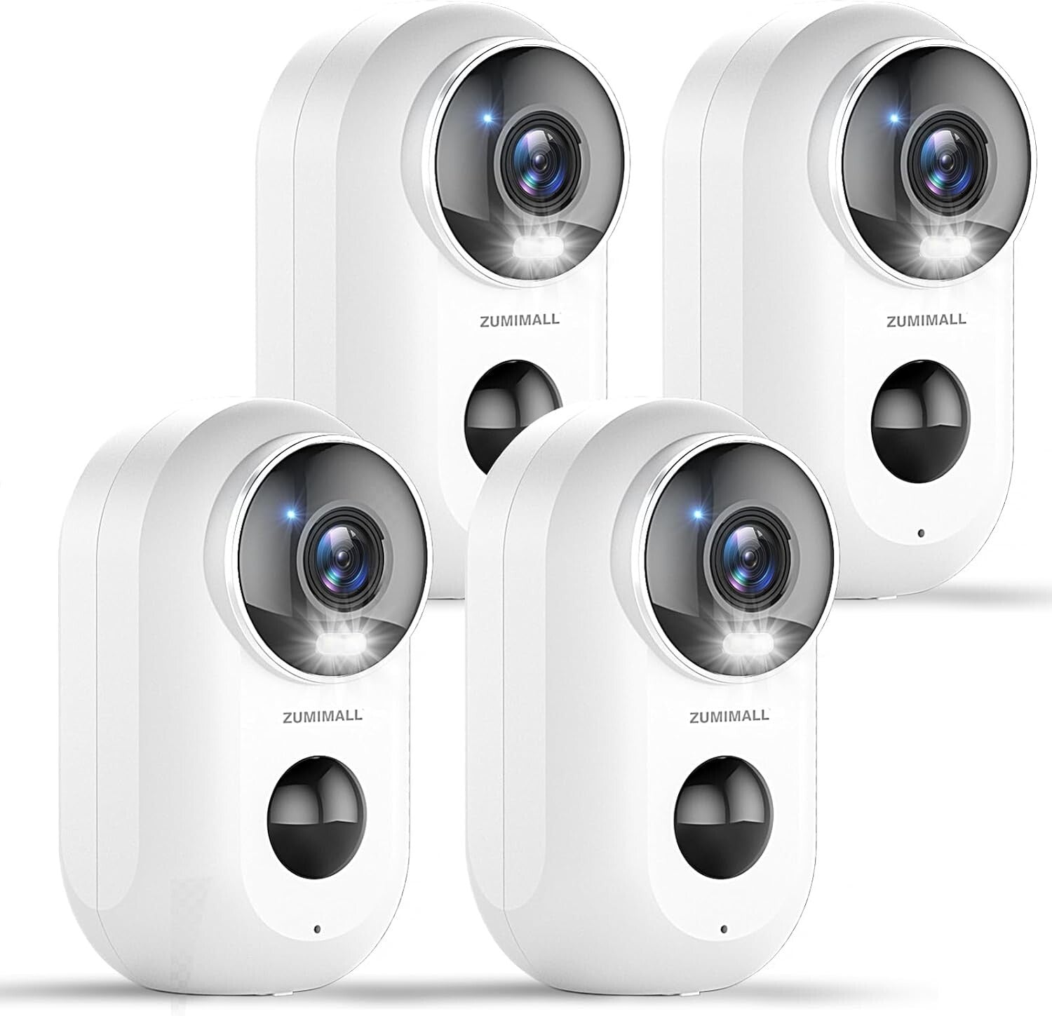 Enhanced 2K Wireless Home Security Cameras - 4 Pack, Easy Install, Night Vision