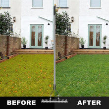 Load image into Gallery viewer, 15-Inch Heavy-Duty Thatch Rake with Adjustable Stainless Steel Handle for Lawns