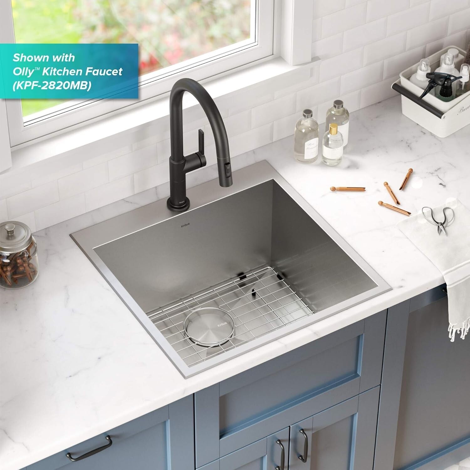 Durable 22-Inch Stainless Steel Laundry Sink with Premium Bottom Grid Included