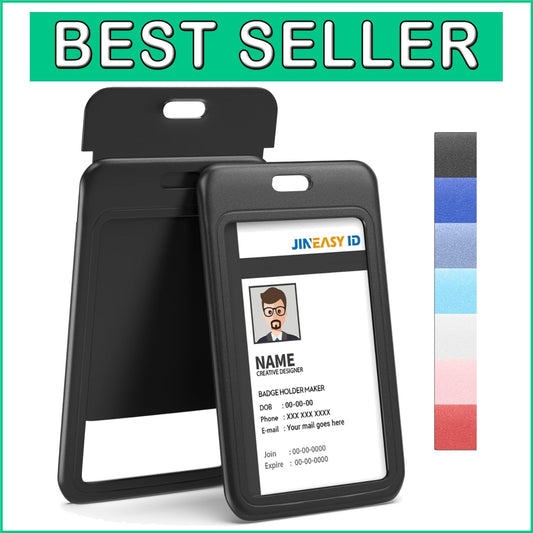 Durable Black ID Badge Holders, 50 Pack - Perfect for Events & Conferences