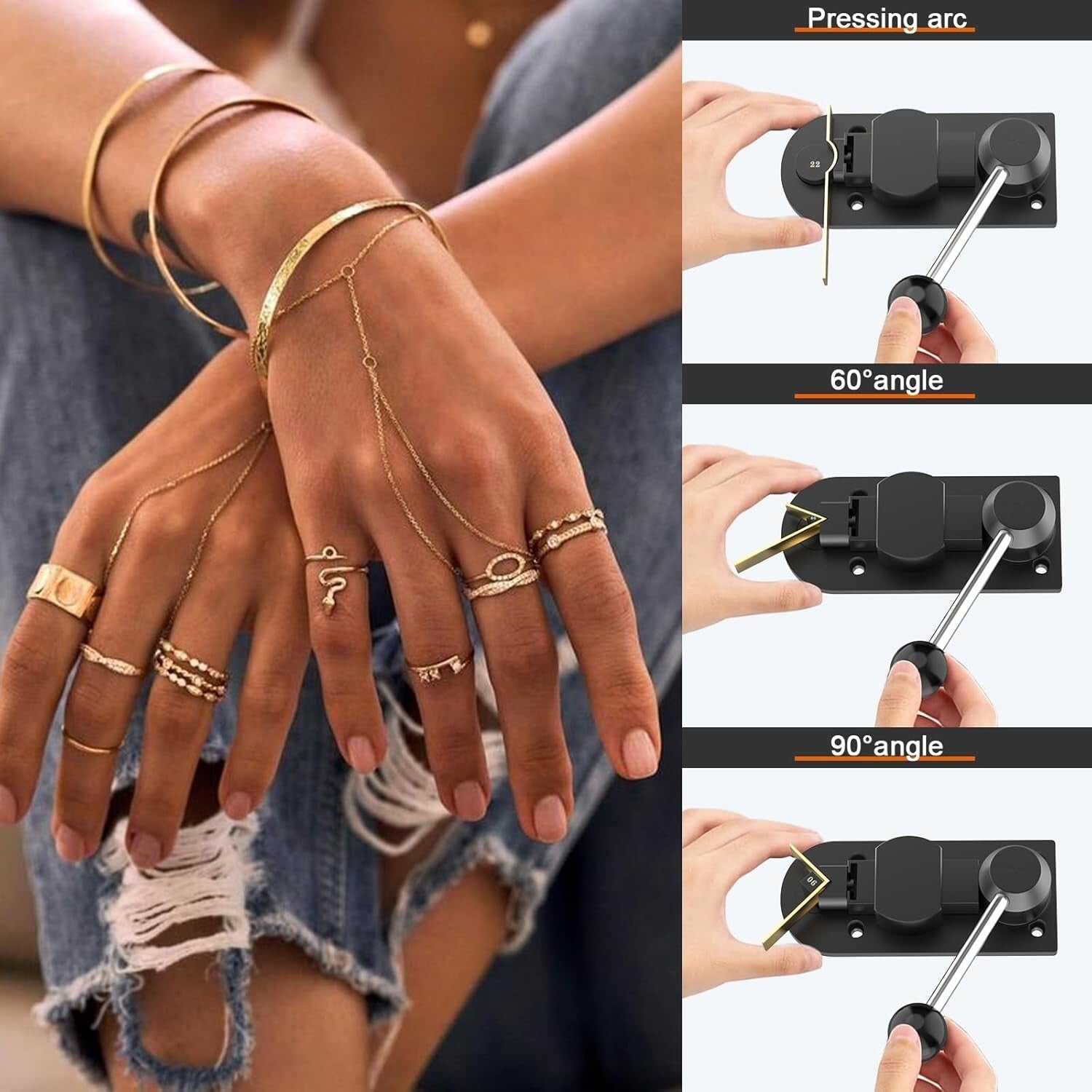 Durable Solid Steel Ring Bending Set with Nylon and Iron Dies for Custom Crafts