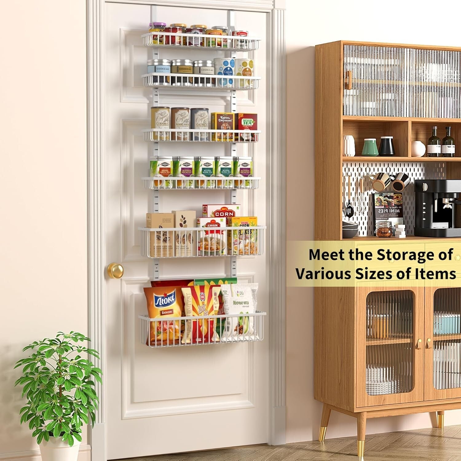 Durable 6-Tier Hanging Basket Organizer for Pantry and Household Essentials