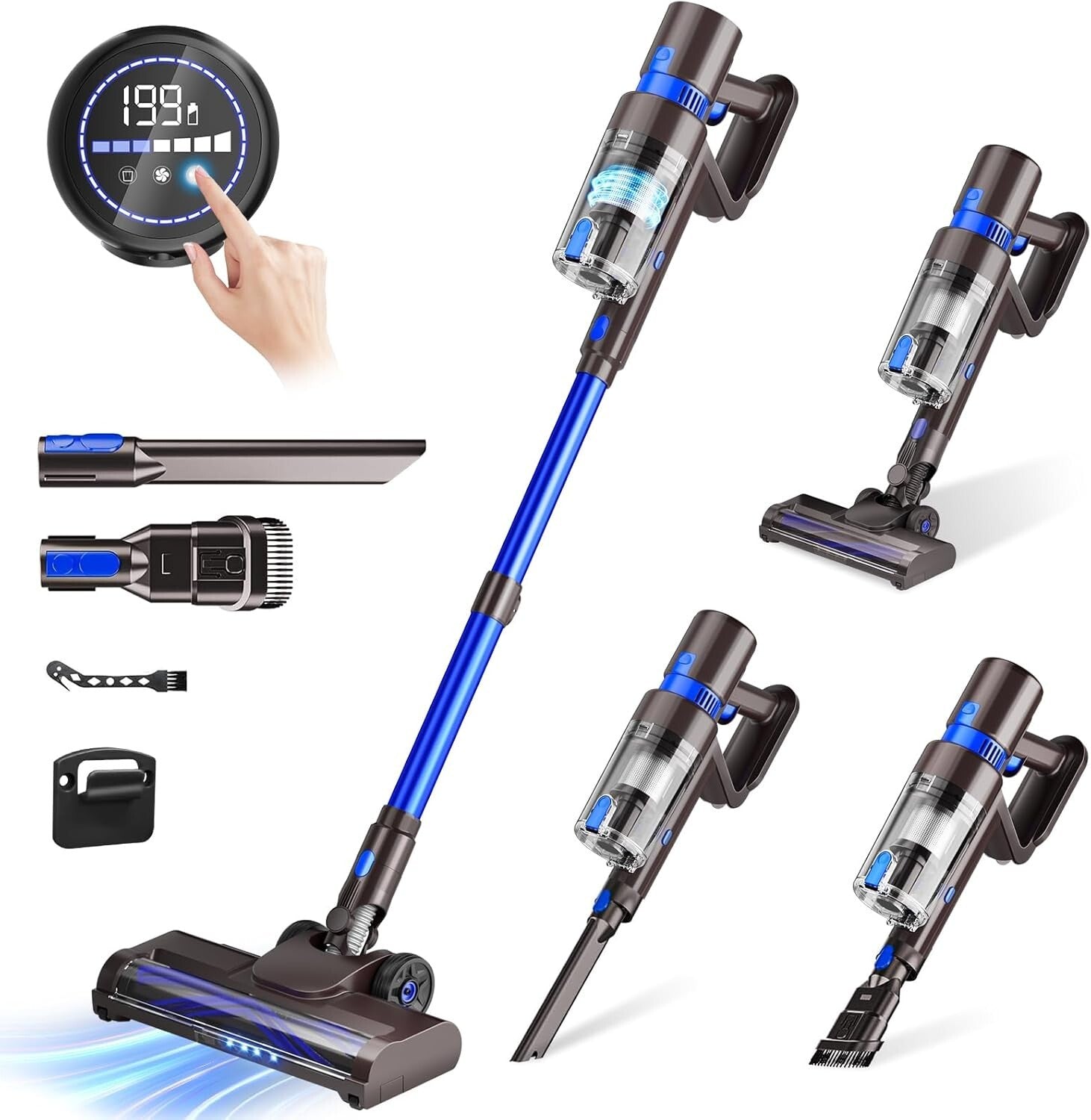 Ultra-Quiet 550W Cordless Vacuum with 3 Modes & LED Interface - Pet Hair Expert