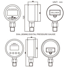 Load image into Gallery viewer, Battery-Powered 3-1/8" Digital Pressure Gauge: 0-5000 psi with LED Backlight