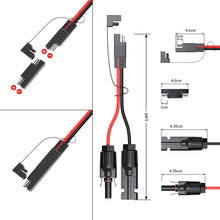 Load image into Gallery viewer, High-Performance 10AWG Solar Connector to SAE Adapter - 20FT Length for Easy Use