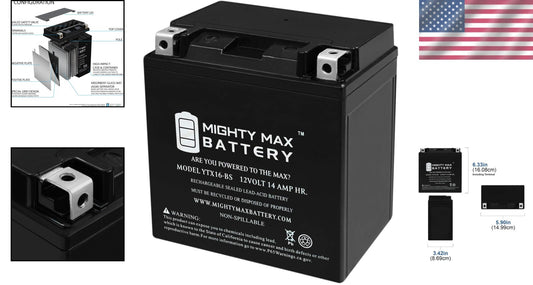 Heavy-Duty 12V 14AH SLA Motorcycle Battery - Shock Resistant, Ready to Install